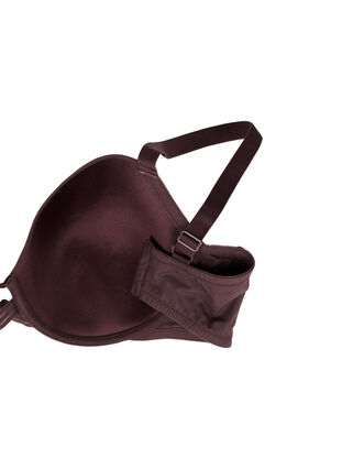 Zizzi Formstøpt BH med kryssdetaljer, Brun, Packshot image number 3