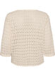 Strikket cardigan med hullbroderi og V-hals, Beige, Packshot image number 1