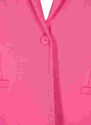 Enkel blazer med knapp og pyntelommer, Shocking Pink, Packshot image number 2