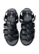 Sandaler i skinn og med wide fit, Svart, Packshot image number 2