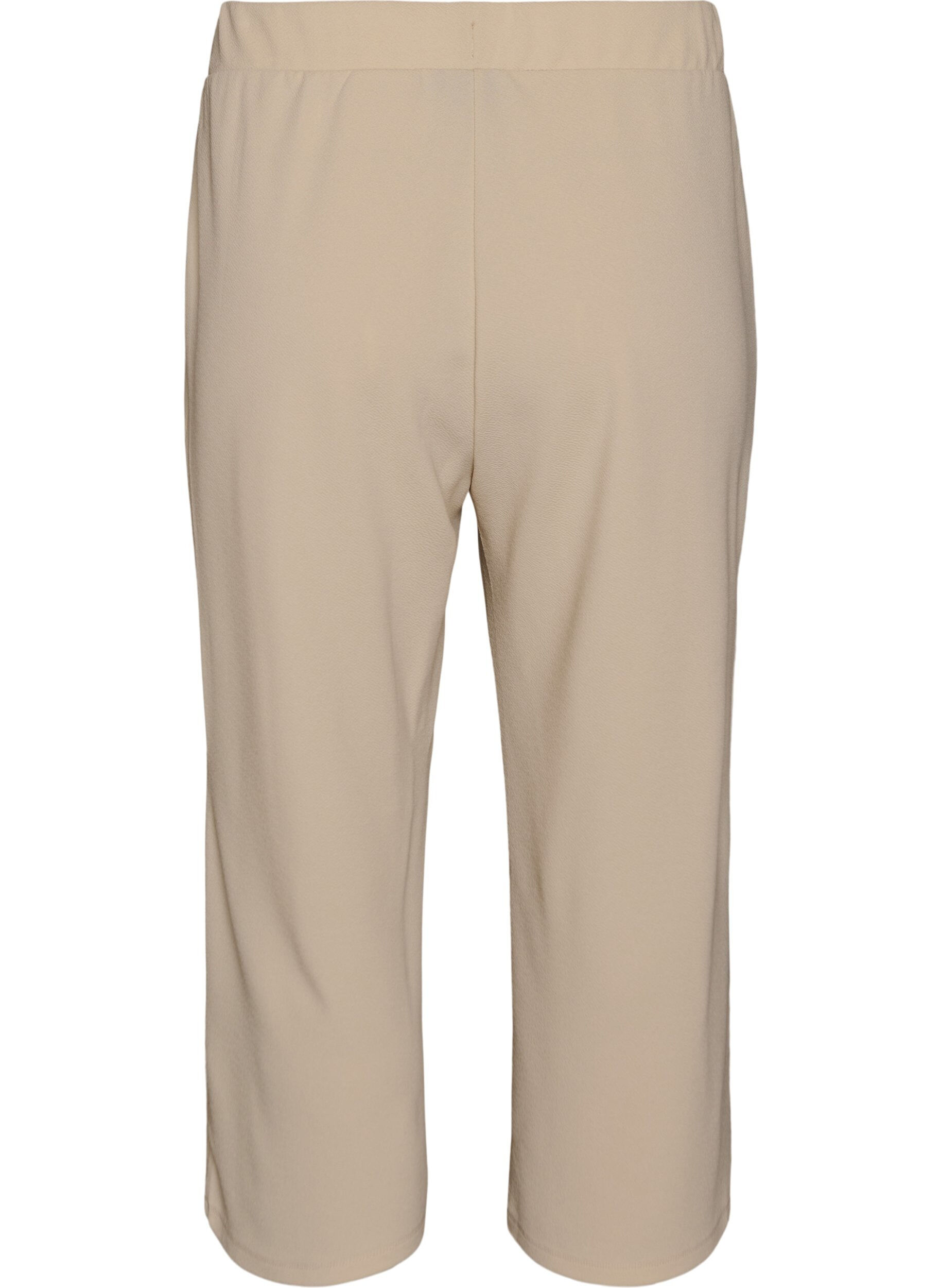 Zizzi Loose fit bukser med 7/8 lengde, Beige, Packshot image number 1