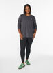 Treningsbluse med 3/4-ermer, Gr&aring;, Model image number 1