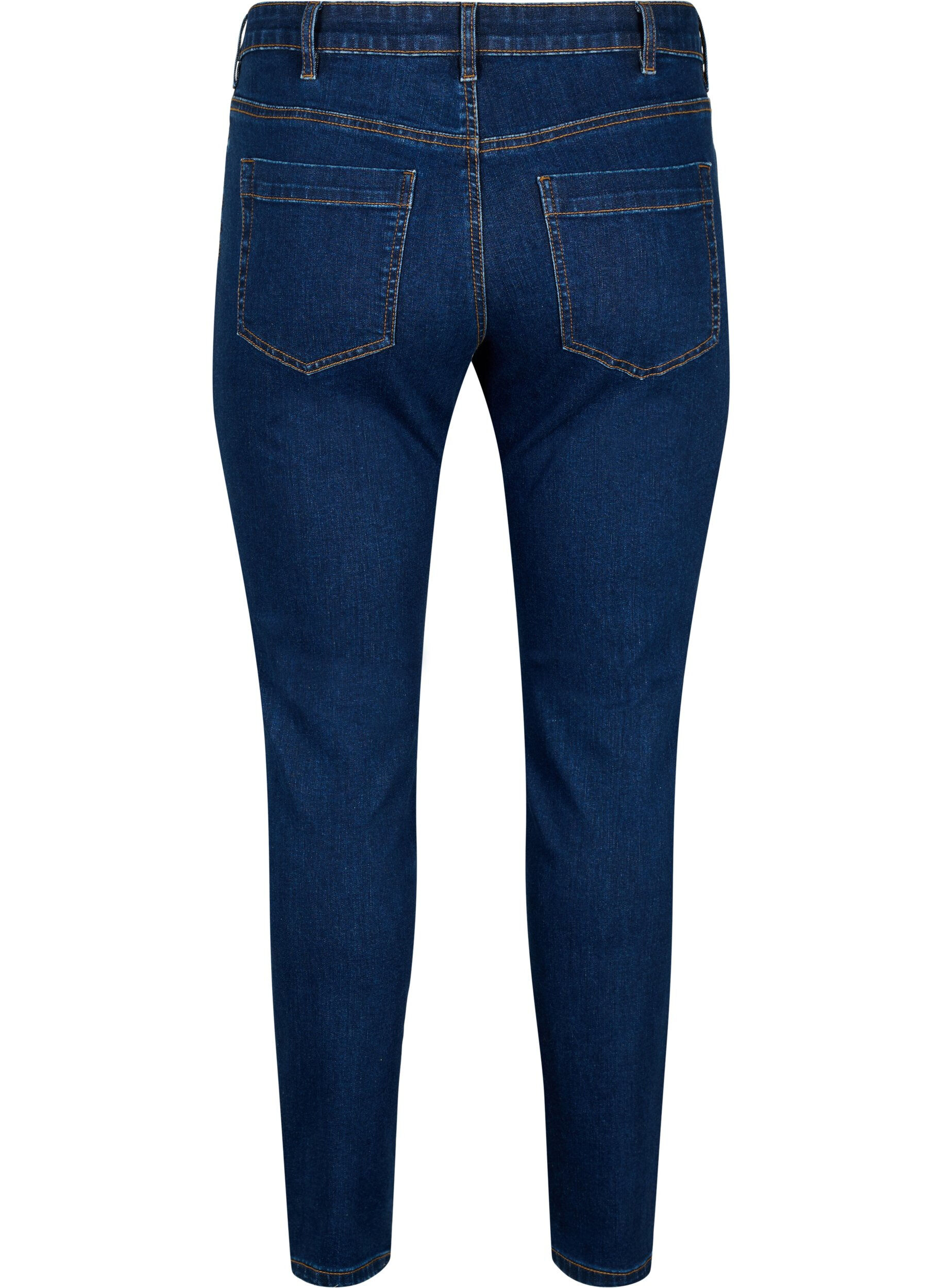 ZizziEmily jeans i smal passform og normalt h&oslash;y midje, Bl&aring;, Packshot image number 1