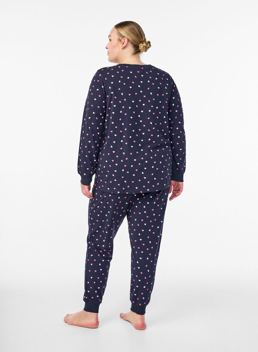 Trykte pyjamasbukser, Blå, Model image number 1