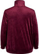 Velour-cardigan med glidel&aring;s og h&oslash;y krage, M&oslash;rk Bordeaux, Packshot image number 1