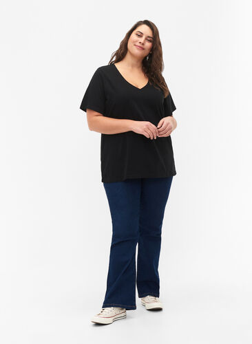 FLASH - T-skjorter med V-hals, 2 stk., Black/Black, Model image number 2