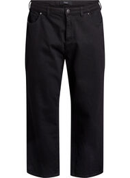 Løse jeans med avkortet lengde, Black Washed