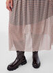 Rutete midiskj&oslash;rt i netting, Beige, Model image number 2