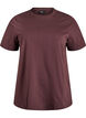 Basic T-skjorte i bomull med rund hals, Brun, Packshot image number 0