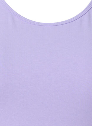 Ensfarget basic topp i bomull, Lavender, Packshot image number 2