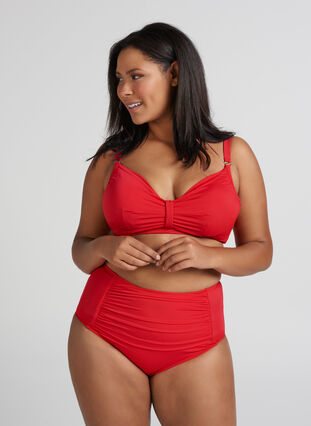 Bikiniunderdel med høy midje, Flame Scarlet, Model image number 0