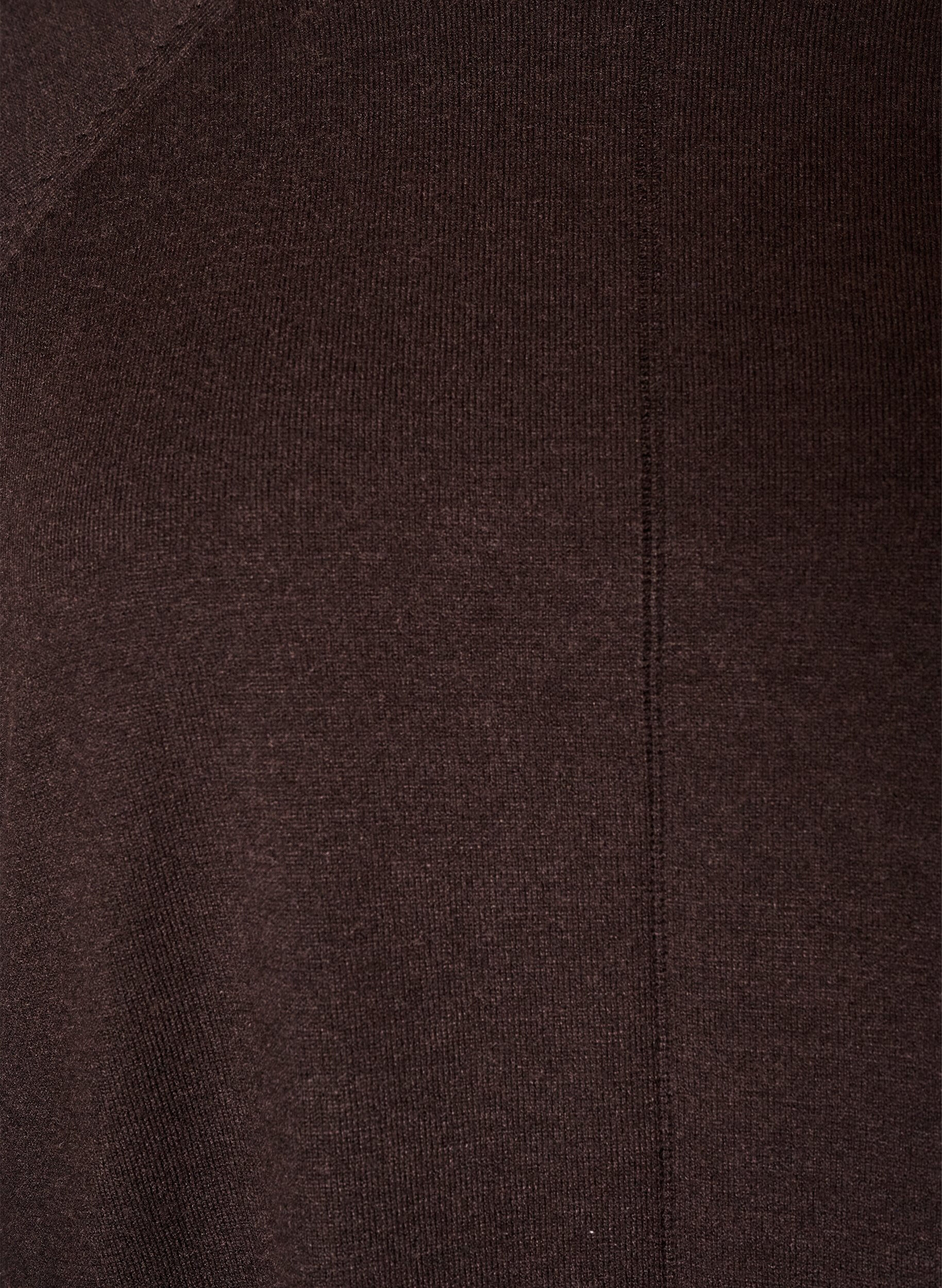 ZizziStrikket bluse med rund hals og strikket m&oslash;nster, Brun, Packshot image number 2