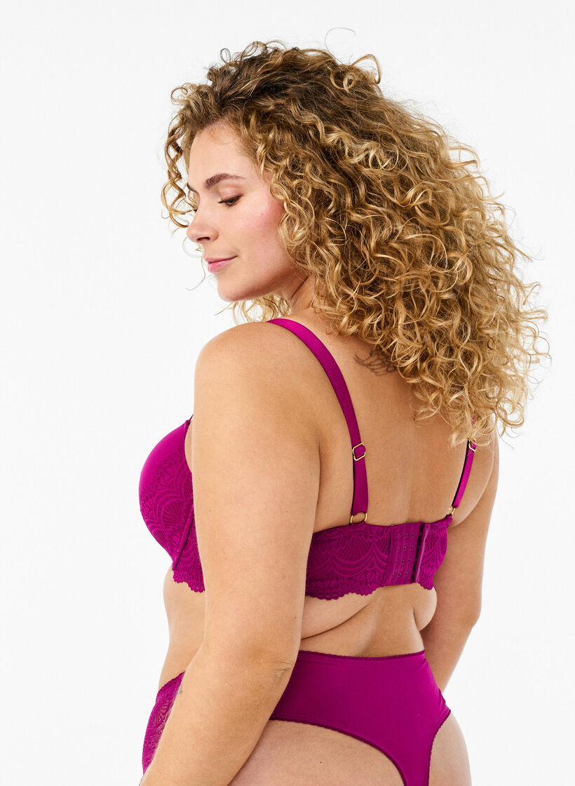 Polstret BH med blonder, Boysenberry, Model