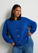 Cardigan i myk strikk med gullfargede knapper, Turkis, Model image number 0