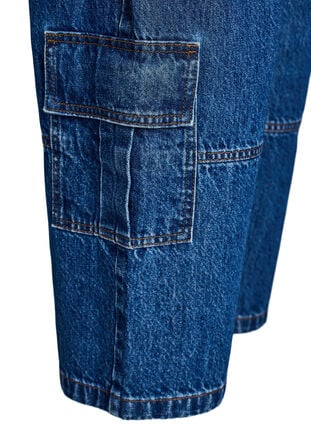 Zizzi Høymidjede cargojeans, Blue Denim, Packshot image number 3