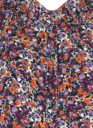 Blomstret skjorte i viskose, Purple flower AOP, Packshot image number 2