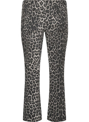 Zizzi Emily jeans med leopardmønster, Grå, Packshot image number 1
