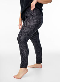 Viskose leggings med print, Svart Viskose leggings med print, Svart, Model