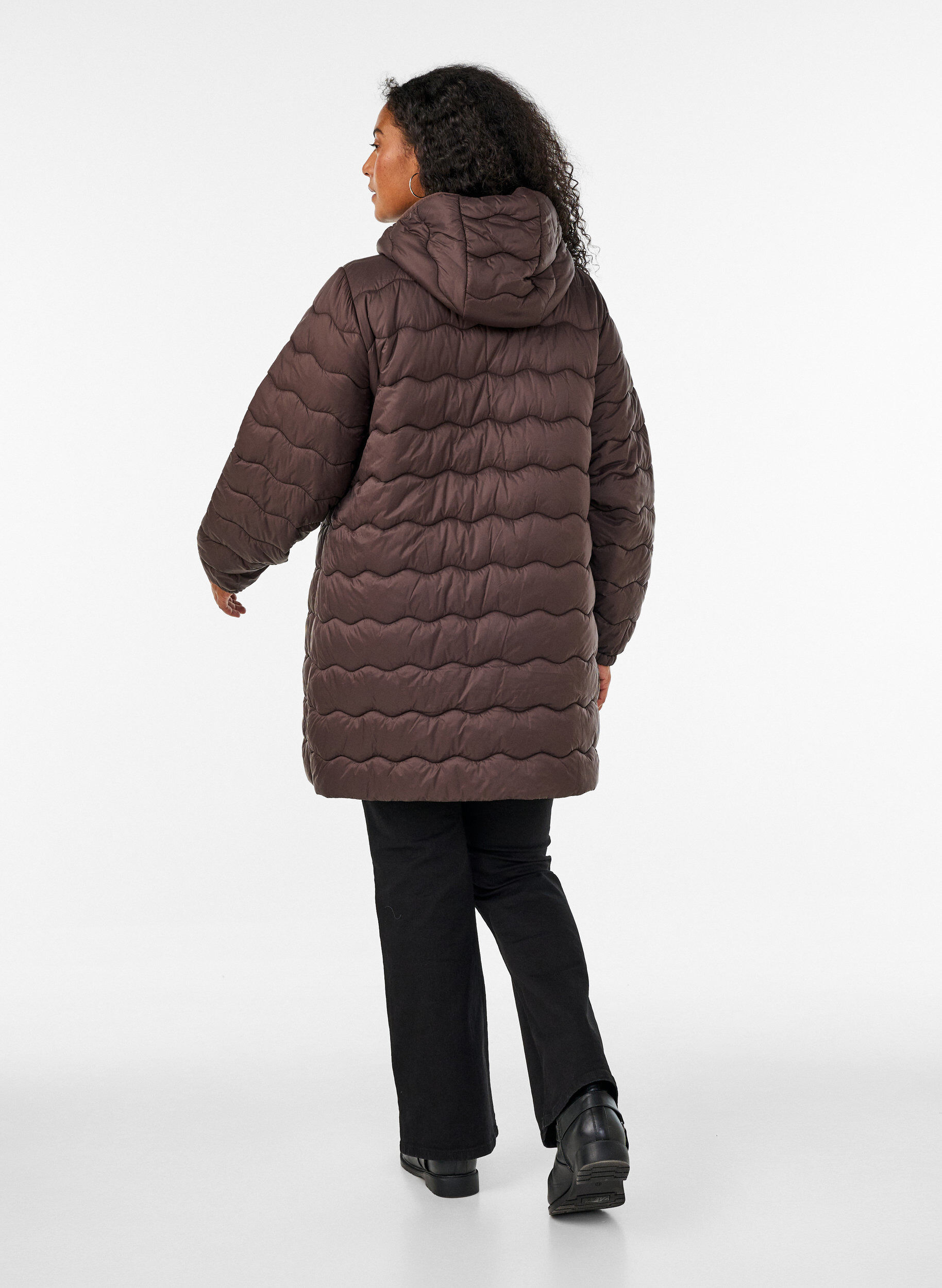 ZizziQuiltet jakke, Brun, Model image number 2