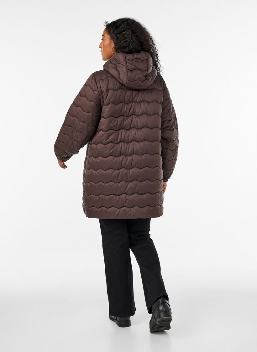 Quiltet jakke, Brun, Model image number 2