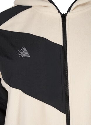 Zizzi Hettefleecejakke med lommer, Beige, Packshot image number 2
