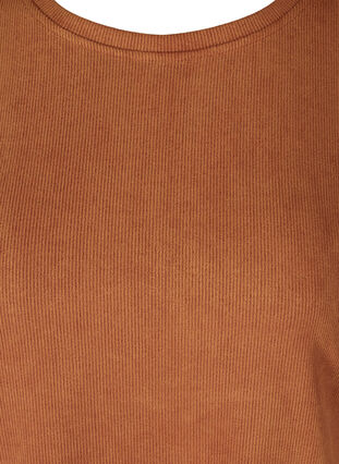 Ensfarget kjole med rund hals og 3/4-ermer, Glazed Ginger, Packshot image number 2