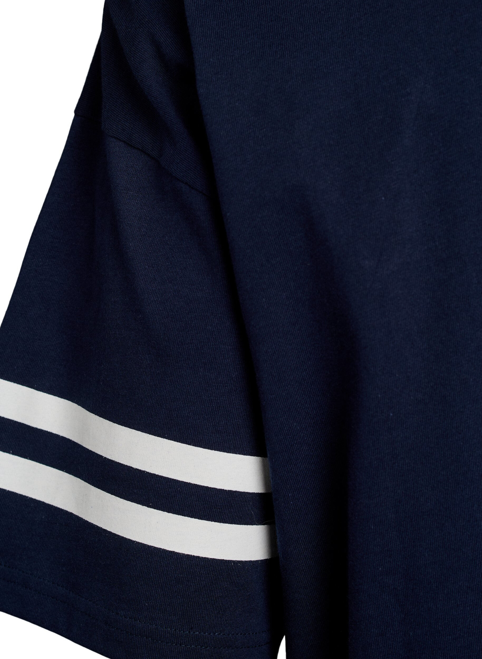 Zizzi Sporty oversized college T-skjorte, Bl&aring;, Packshot image number 3