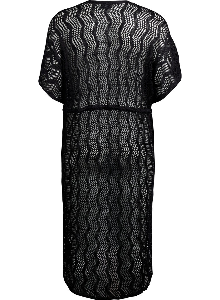 Strandkimono med knytebelte, Svart, Packshot image number 1