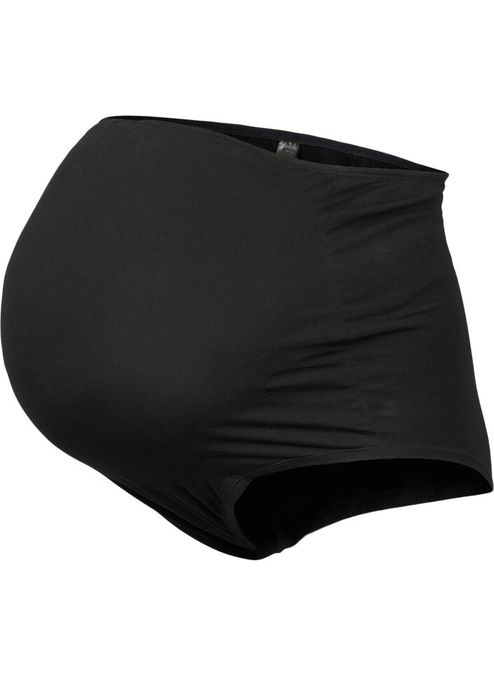 3-pakk graviditetstruser i bomull, Svart, Packshot image number 2