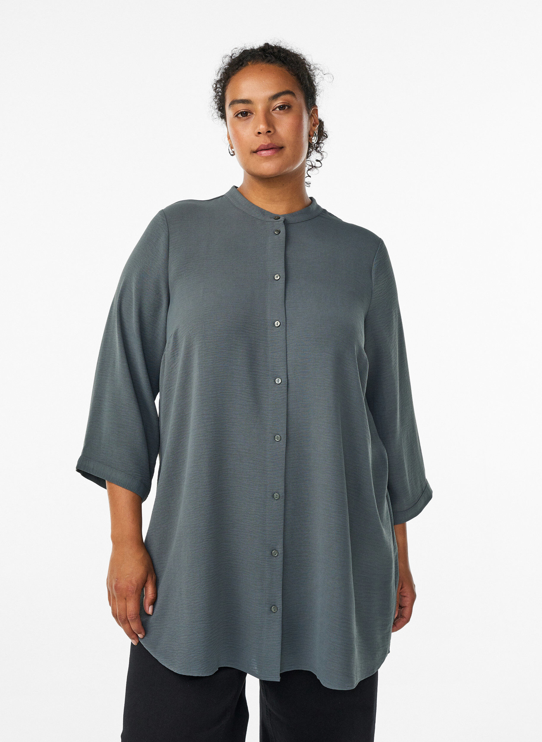 Tunika med 3/4-ermer, Gr&oslash;nn, Model