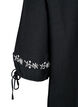 Brodert bluse i bomullsblanding med lin, Black W. EMB, Packshot image number 3