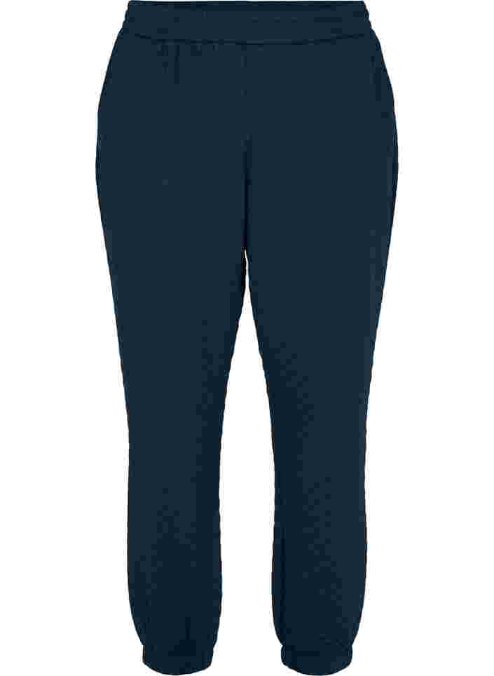 Quiltet bukse med lommer, Navy Blazer, Packshot image number 0