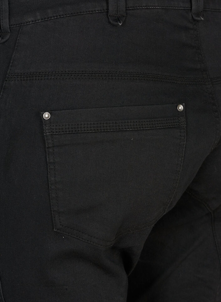 Slim-fit capri-jeans med lommer, Svart, Packshot image number 3