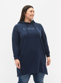 Hettekjole med hette og splitt, Navy Blazer, Model