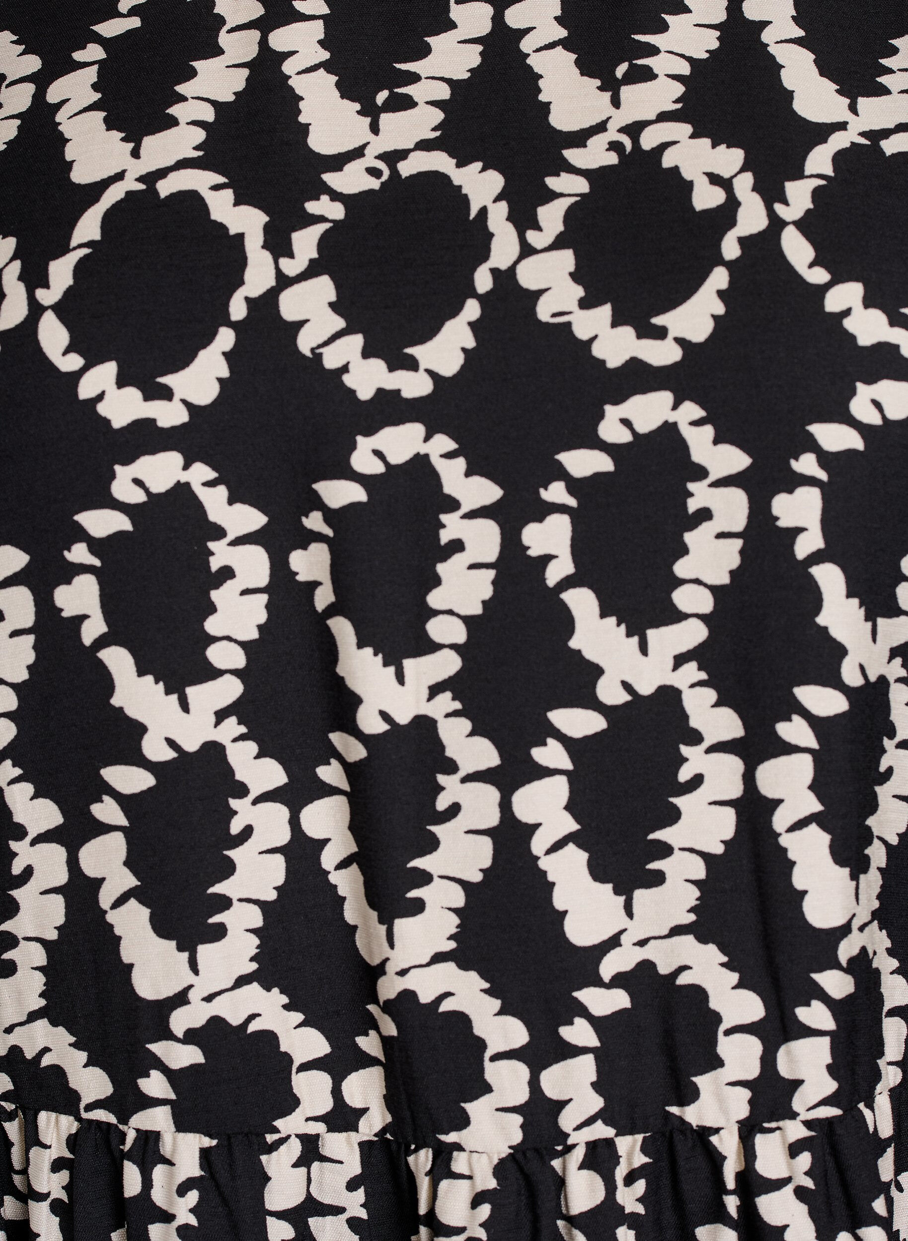 Zizzi Langermet kjole med trykk og sl&oslash;yfer, Svart, Packshot image number 2