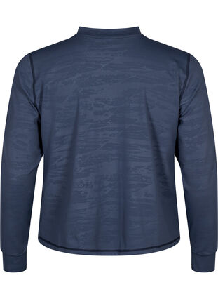 Zizzi Treningsbluse med glidelås, Mood Indigo, Packshot image number 1