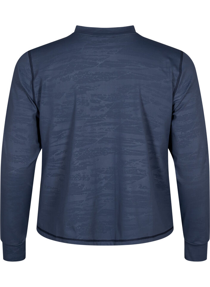Treningsbluse med glidelås, Mood Indigo, Packshot image number 1