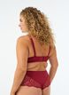 Heldekkende BH med blonder og doble stropper, Svart, Model image number 2
