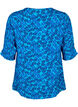 Bluse i viskose med knapper, Blue Small Flower, Packshot image number 1