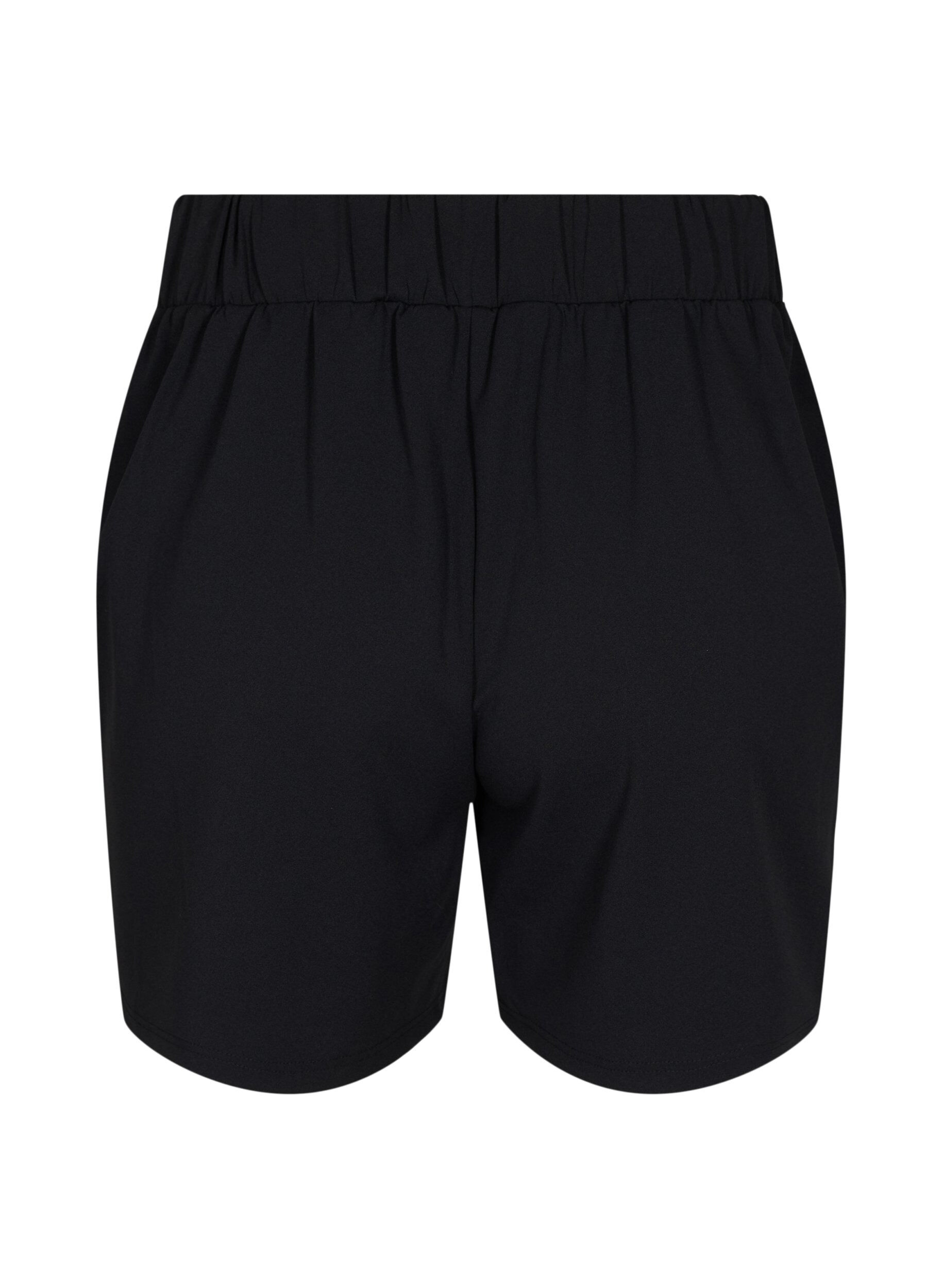 Zizzi Shorts med lommer og l&oslash;s passform, Svart, Packshot image number 1