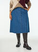 A-formet denimskj&oslash;rt med b&oslash;lgete knappestolpe, Bl&aring;, Model image number 2
