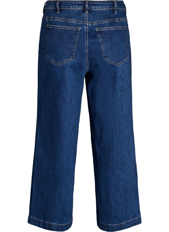 Kiana jeans med Straight fit og h&oslash;y midje, Bl&aring;, Packshot image number 1