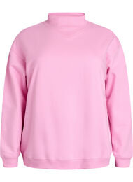 Sweatshirt med høy hals og lange ermer, Rosa