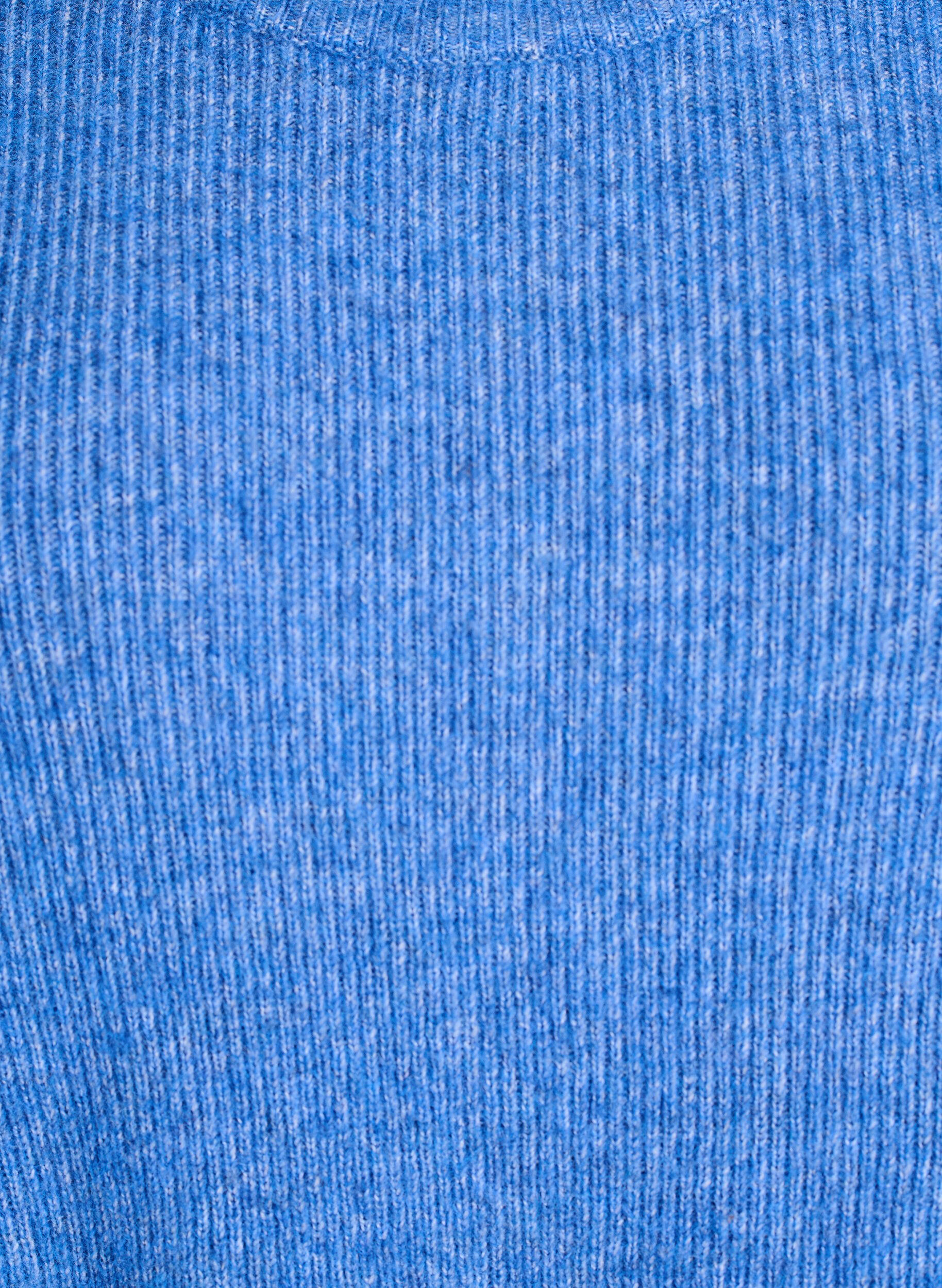 ZizziMelert strikkebluse med rund hals, Bl&aring;, Packshot image number 2