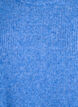 Melert strikkebluse med rund hals, Bl&aring;, Packshot image number 2