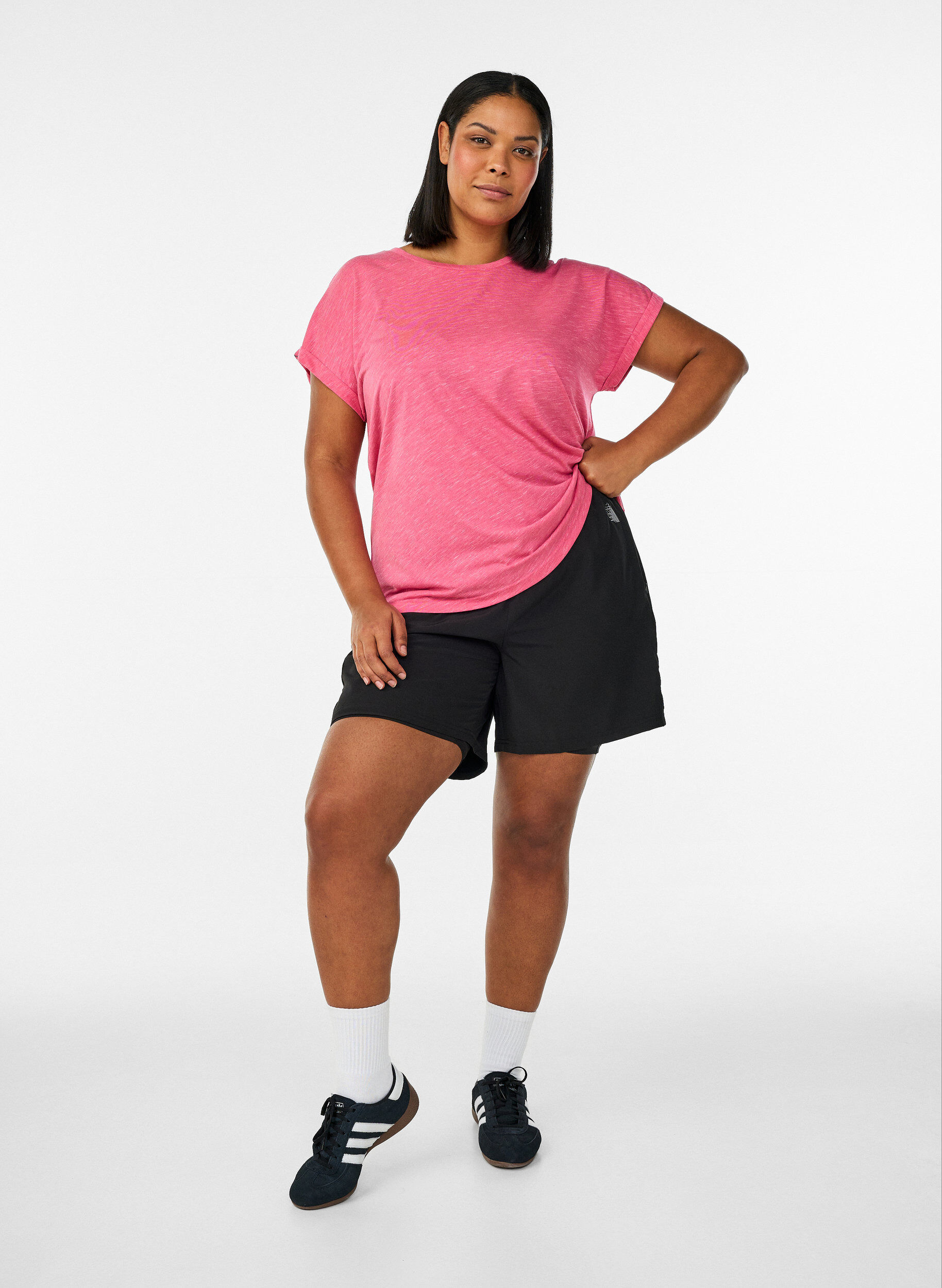 ZizziL&oslash;s trenings-T-skjorte med korte ermer, Rosa, Model image number 1