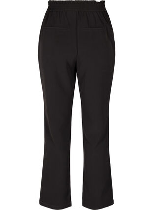 Ensfargede bukser med straight fit, Black, Packshot image number 1
