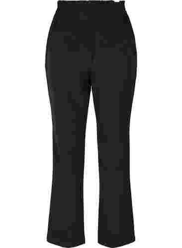 Ensfargede bukser med straight fit, Black, Packshot image number 1