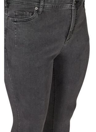 Cropped Amy jeans med høyt liv og glidelås, Grey Denim, Packshot image number 2