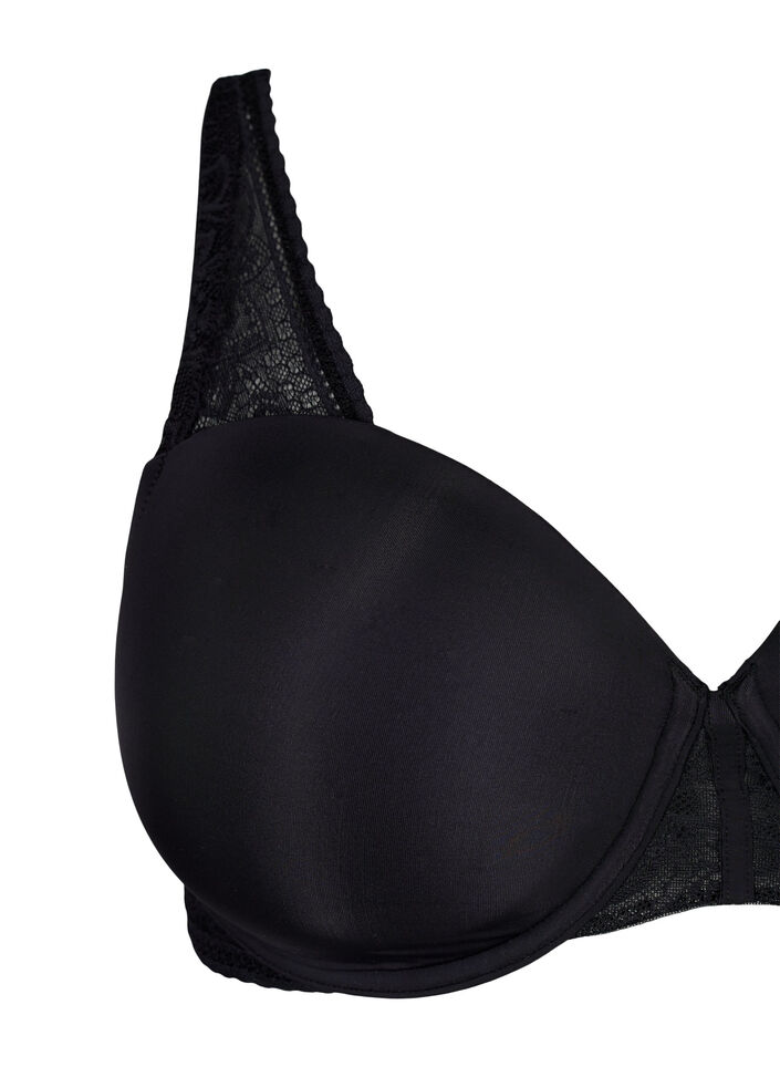 Formstøpt bh med blonder, Black, Packshot image number 2